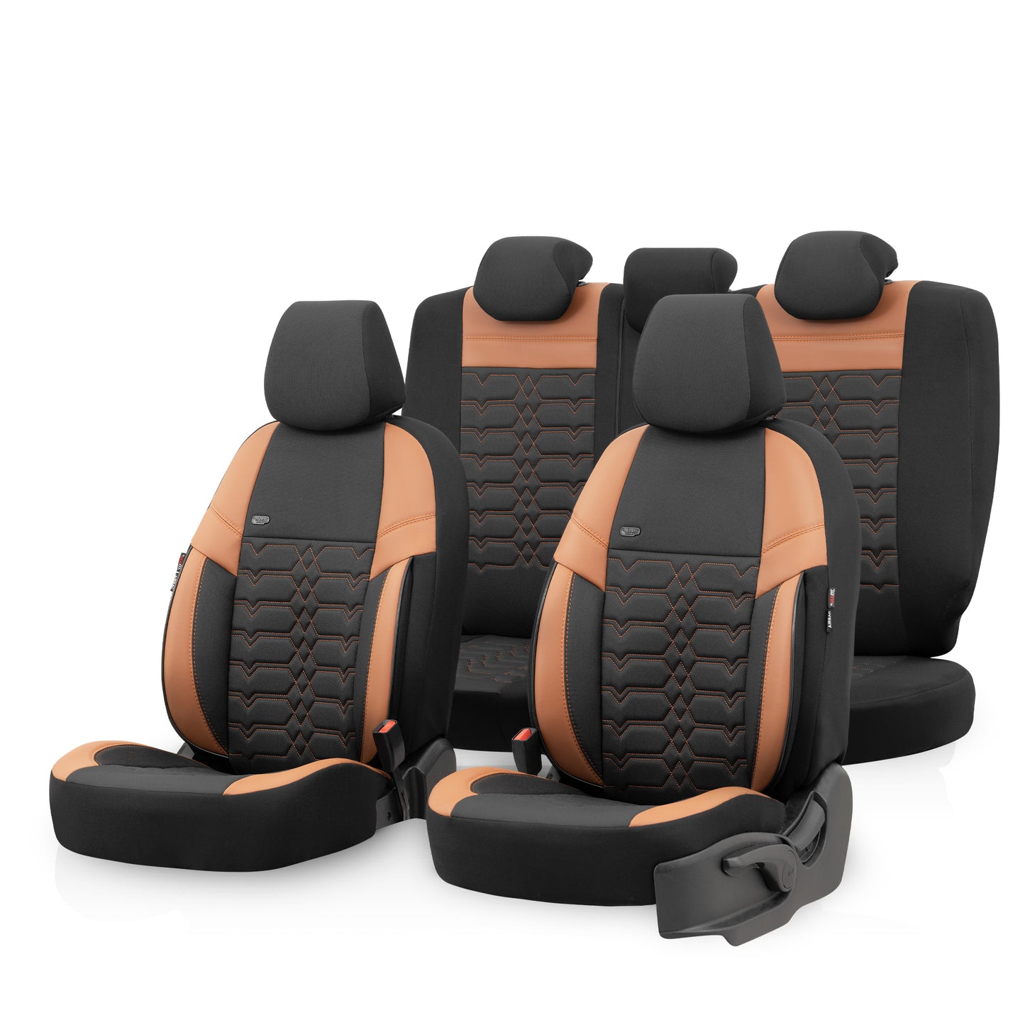Set Tapițerie Elegance – Negru/Maro, Textil, pentru Scaune Față și Spate