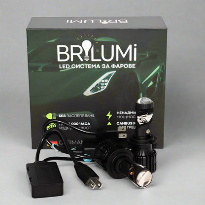 Sistem LED cu lupe pentru faruri H7 - BRILUMI OPTIX - 100W - CANBUS 6000K