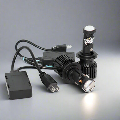 Sistem LED cu lupe pentru faruri H7 - BRILUMI OPTIX - 100W - CANBUS 6000K