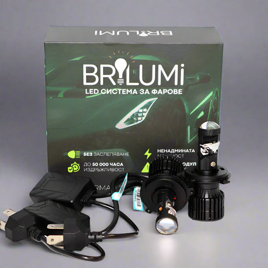 Sistem Bi-LED cu lupe pentru faruri H4 - BRILUMI OPTIX - 100W - CANBUS 6000K
