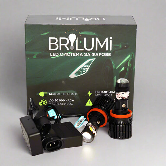 Sistem LED cu lupe pentru faruri H11 - BRILUMI OPTIX - 100W - CANBUS 6000K