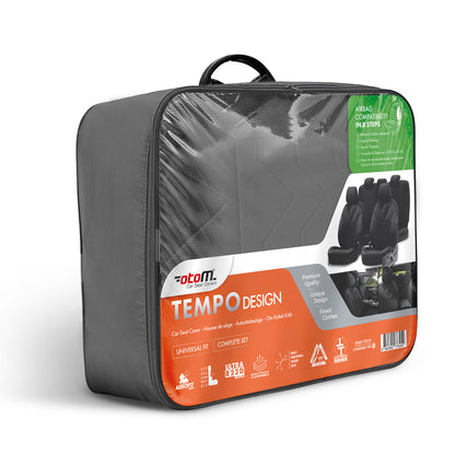 Set Tapițerie Tempo – Negru, Textil, pentru Scaune Față și Spate