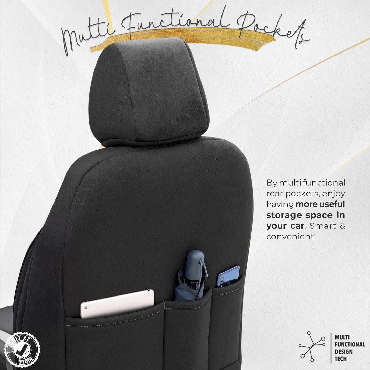 Set Tapițerie Iconic – Negru/Gri, Textil, pentru Scaune Față și Spate