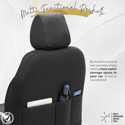 Set Tapițerie Iconic – Negru/Gri, Textil, pentru Scaune Față și Spate