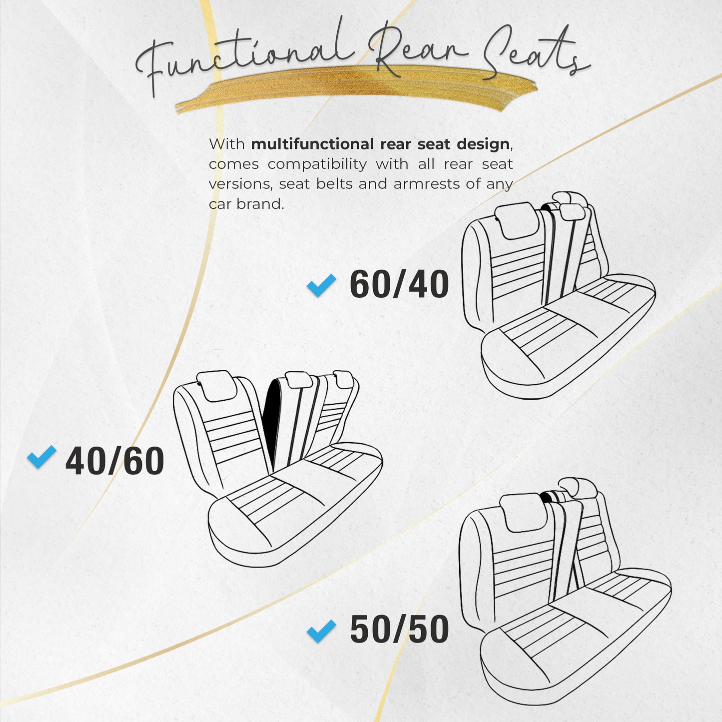 Set Tapițerie Iconic – Negru/Portocaliu, Textil, pentru Scaune Față și Spate