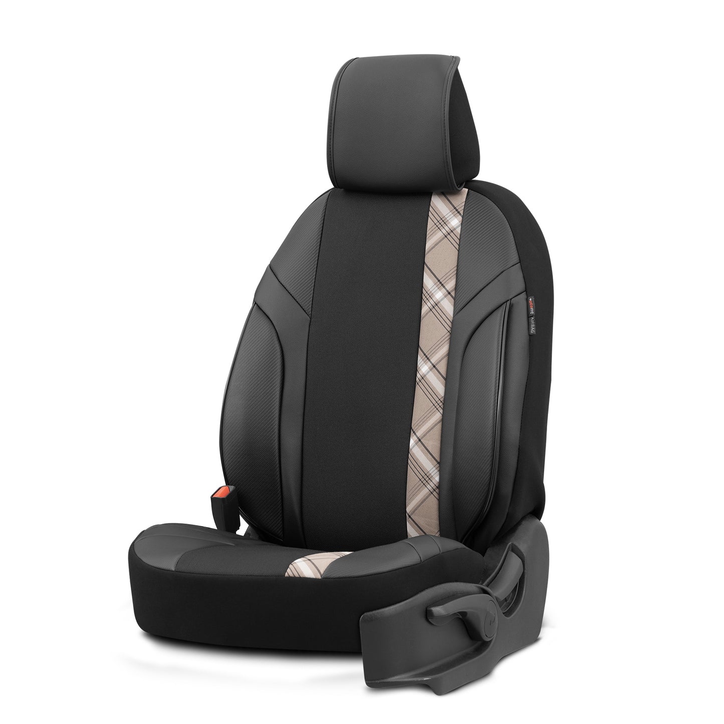 Set Tapițerie Horizon – Negru/Bej, Textil/Piele, pentru Scaune Față și Spate