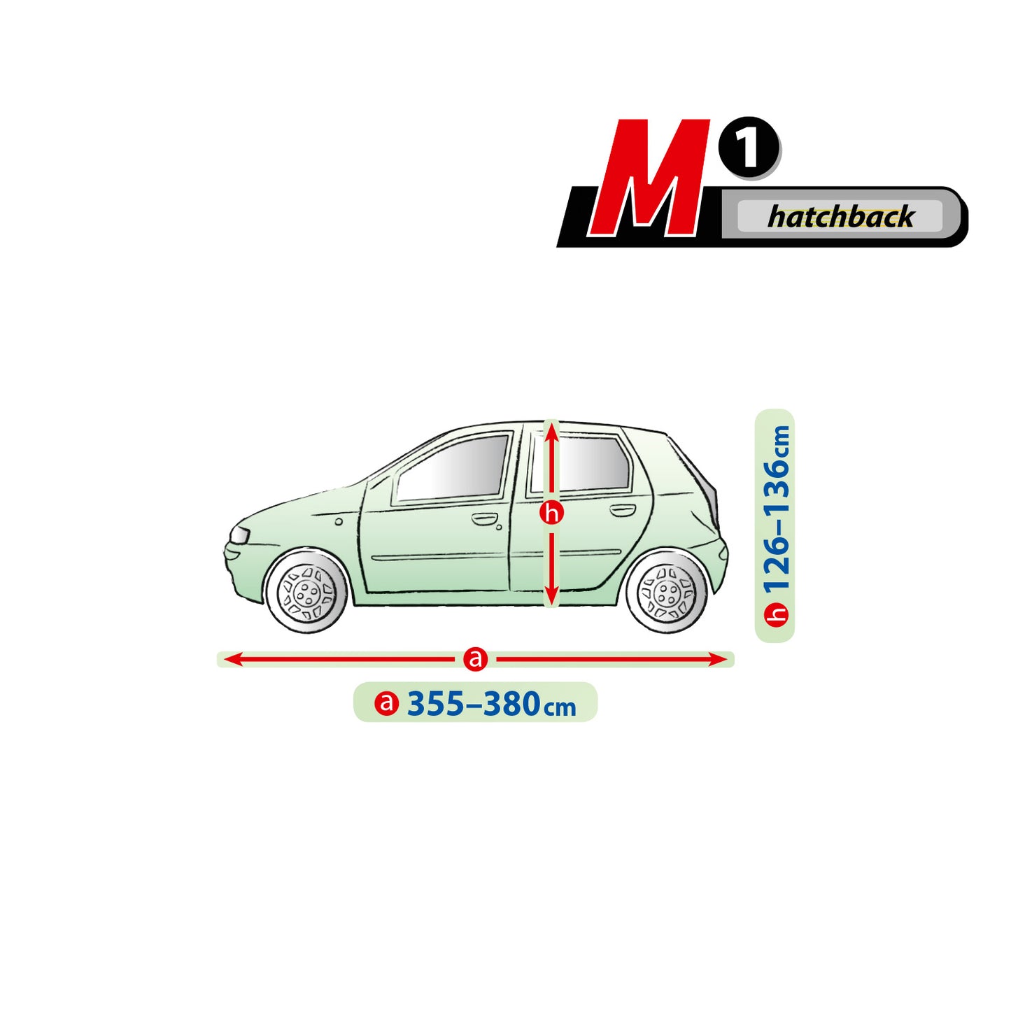 Husă pentru mașină Kegel Mobile mărimea M1 gri pentru Hatchback 355-380 cm