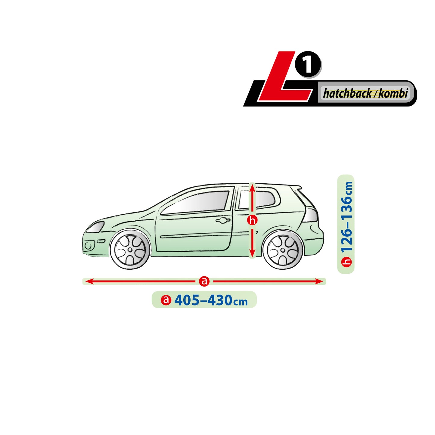Husă pentru mașină Kegel Mobile mărimea L1 gri pentru Hatchback sau Combi 405-430 cm