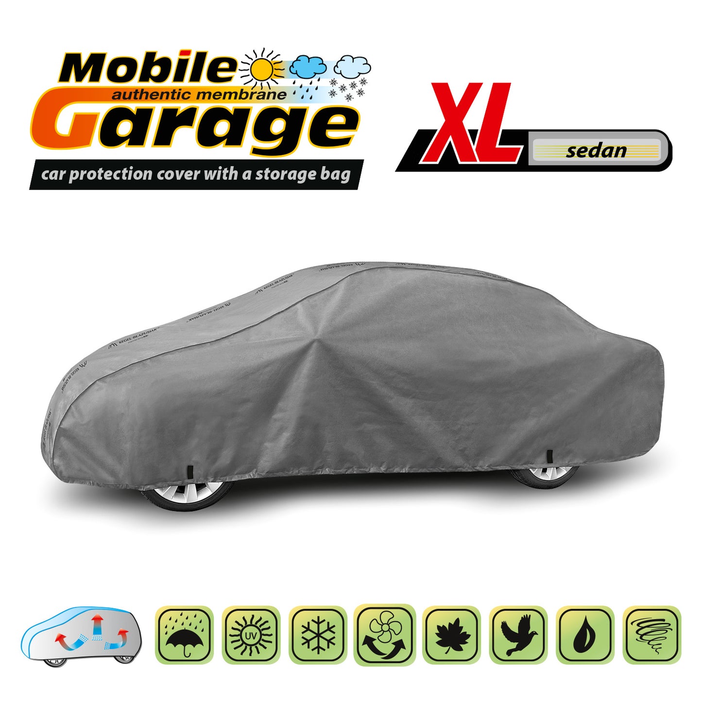 Husă pentru mașină Kegel Mobile mărimea XL gri pentru Sedan 472-500 cm