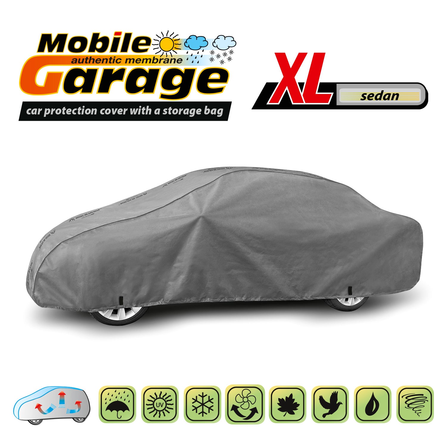 Husă pentru mașină Kegel Mobile mărimea XL gri pentru Sedan 472-500 cm