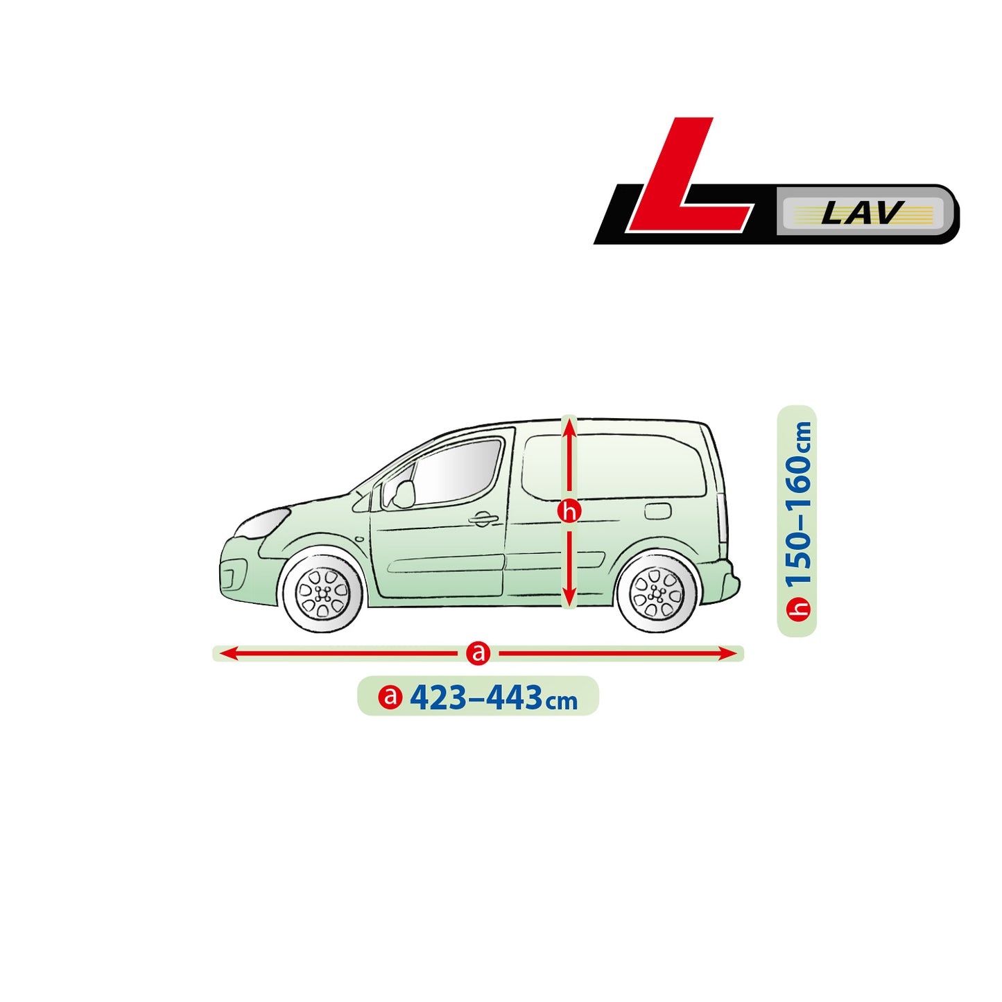 Husă pentru mașină Kegel Mobile mărimea L gri pentru VAN 423-443 cm