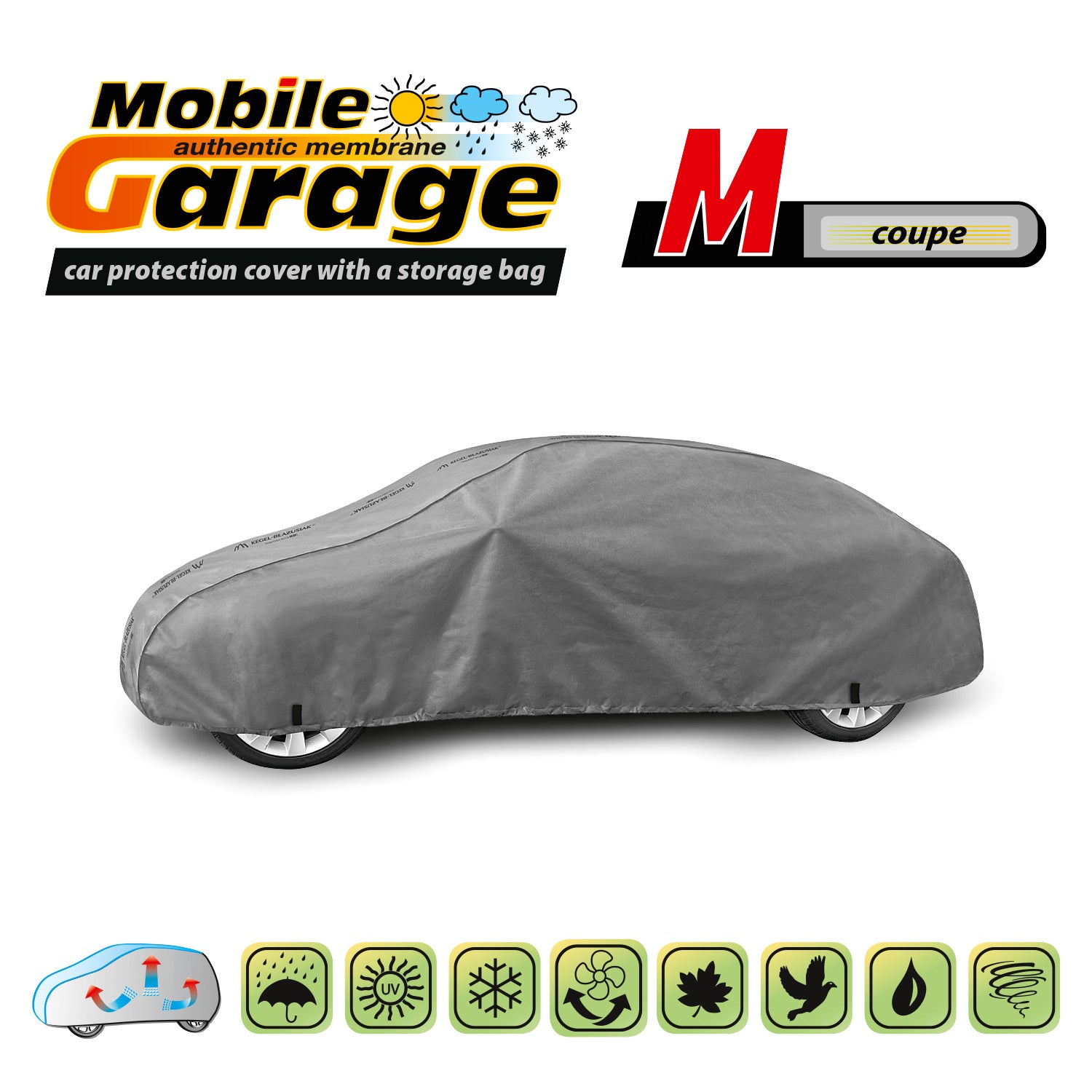 Husă pentru mașină Kegel Mobile mărimea M gri pentru Coupe 390-415 cm