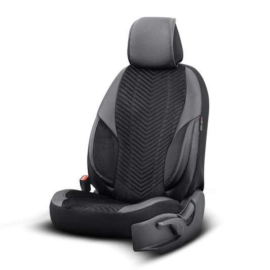Set Tapițerie Lux Advanced – Alcantara, Negru, pentru Scaune Față și Spate