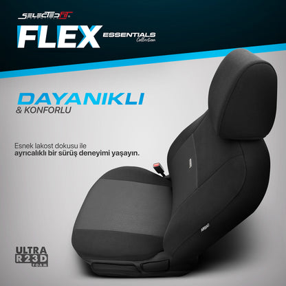 Set de tapițerie Selectedfit Flex 101 – Negru, pentru scaunele din față și din spate