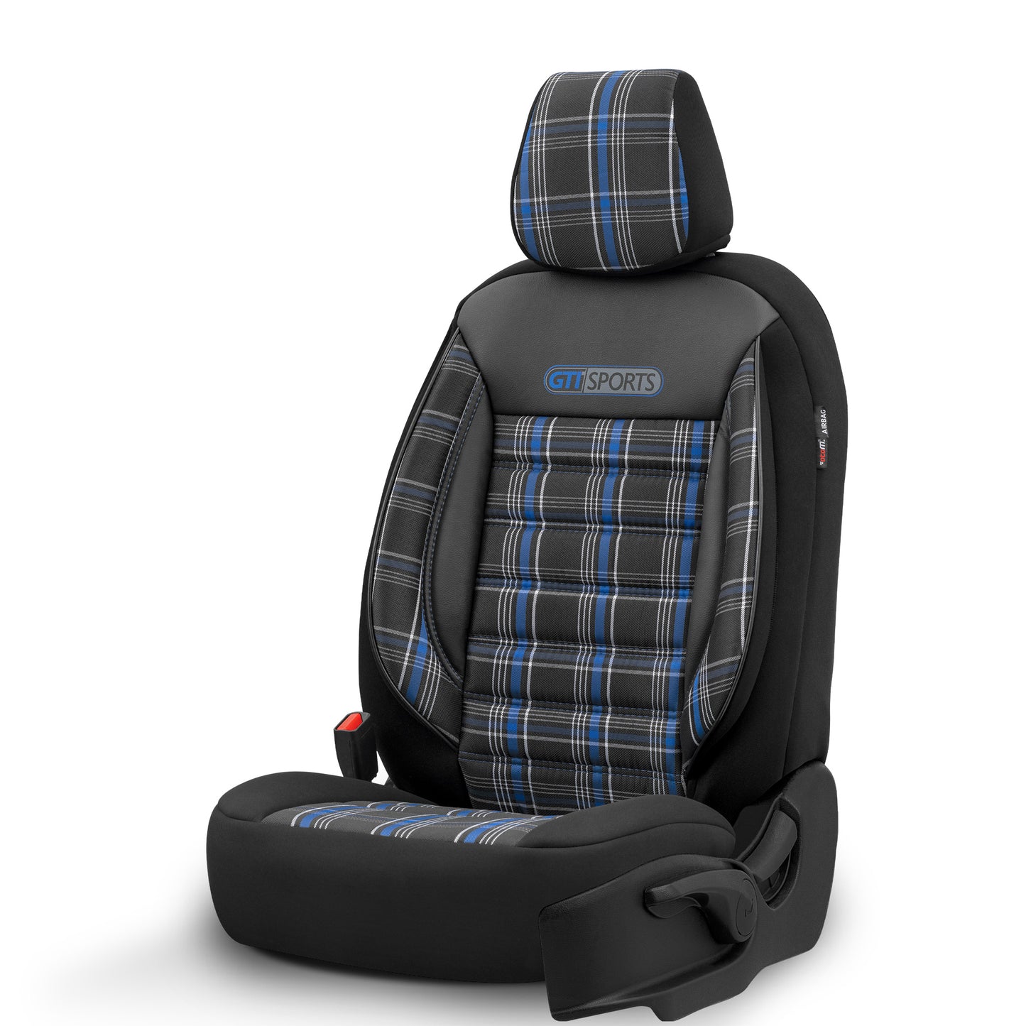 Set Tapițerie GTI Sports – Negru/Albastru, Textil, pentru Scaune Față și Spate