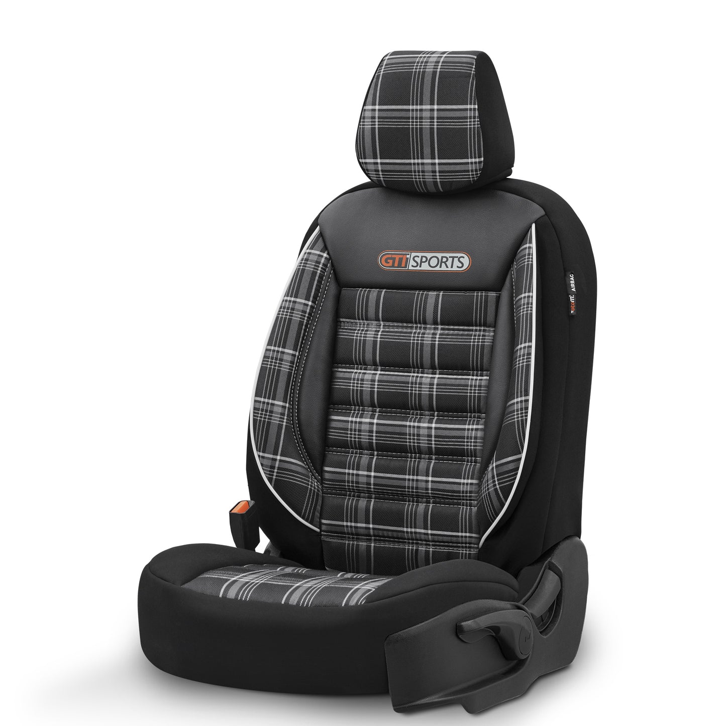 Set Tapițerie GTI Sports – Negru/Alb, Textil, pentru Scaune Față și Spate