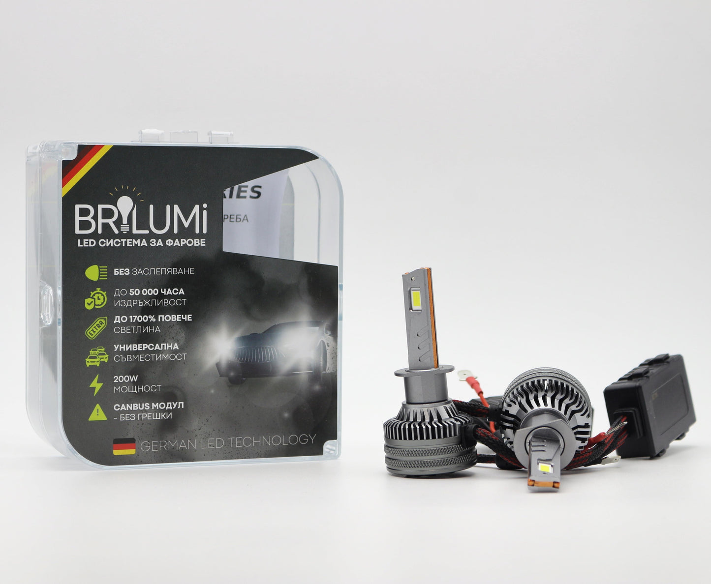Becuri LED H1 BRILUMI ZENITH 200W CANBUS 6000K – Lumină Puternică