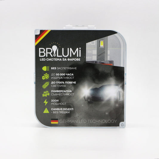 Becuri LED H8/H9/H11 BRILUMI ZENITH 200W CANBUS 6000K – Lumină Puternică