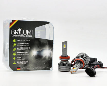 Becuri LED H8/H9/H11 BRILUMI ZENITH 200W CANBUS 6000K – Lumină Puternică