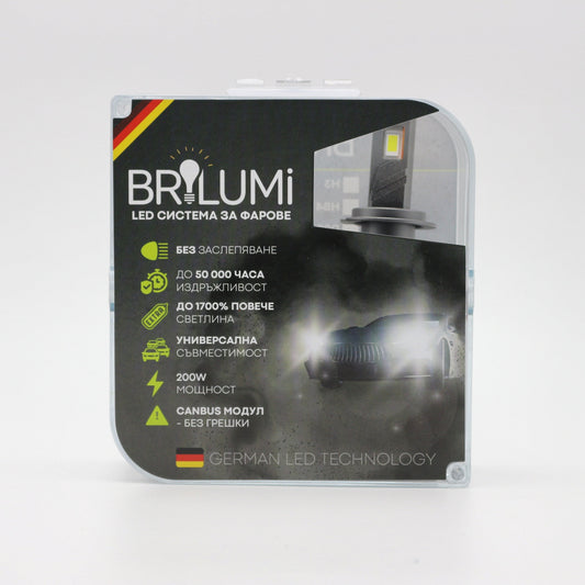Becuri LED H7 BRILUMI ZENITH 200W CANBUS 6000K – Lumină Puternică