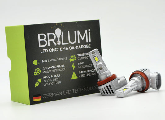 Sistem LED pentru faruri H8/H9/H11 - PLUG & PLAY - BRILUMI EVOLVE - 60W - CANBUS 6000K