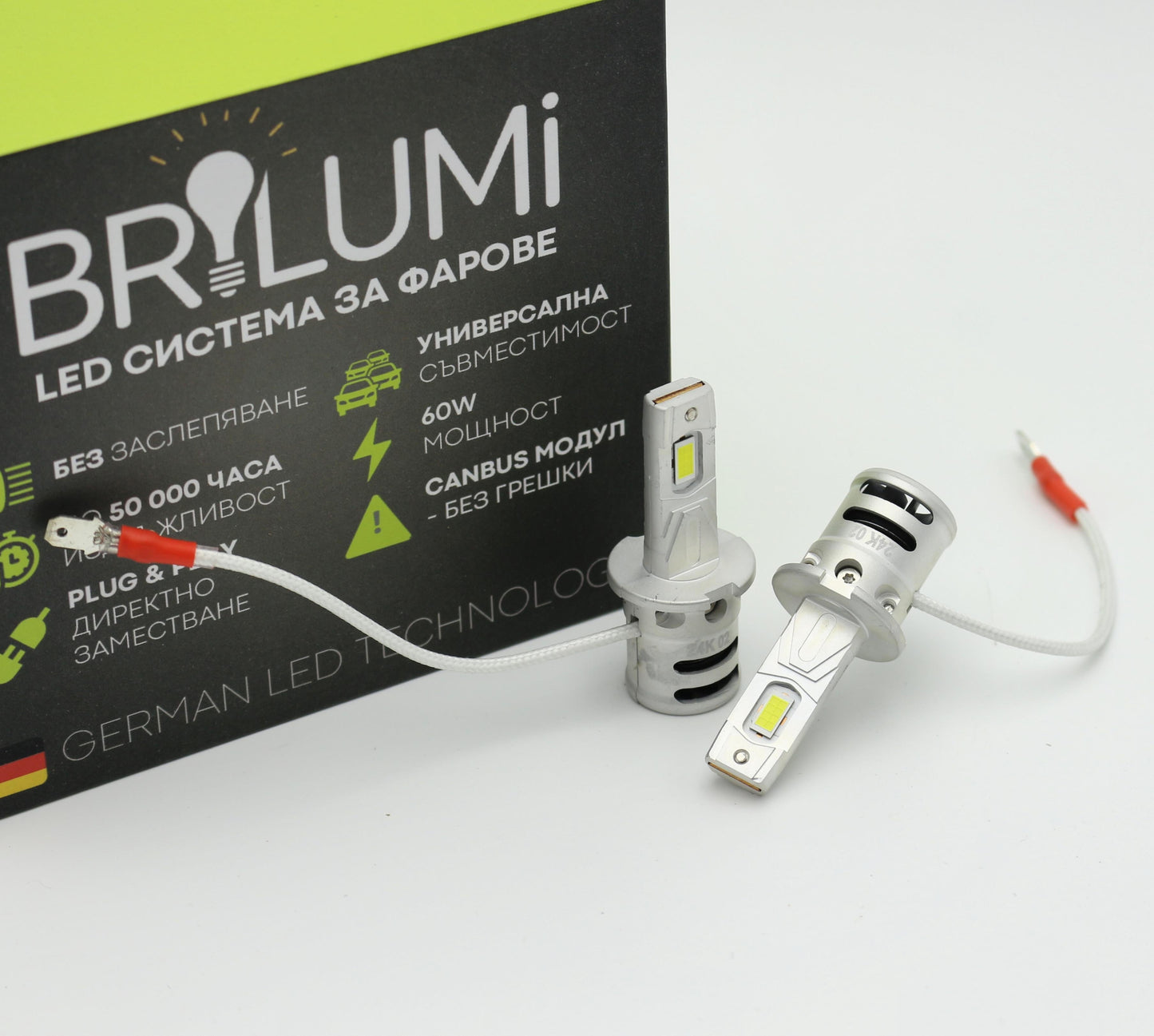 Sistem LED pentru faruri H3 - PLUG & PLAY - BRILUMI EVOLVE - 60W - CANBUS 6000K