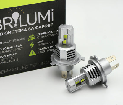 Sistem Bi-LED pentru faruri H4 - PLUG & PLAY - BRILUMI EVOLVE - 60W - CANBUS 6000K