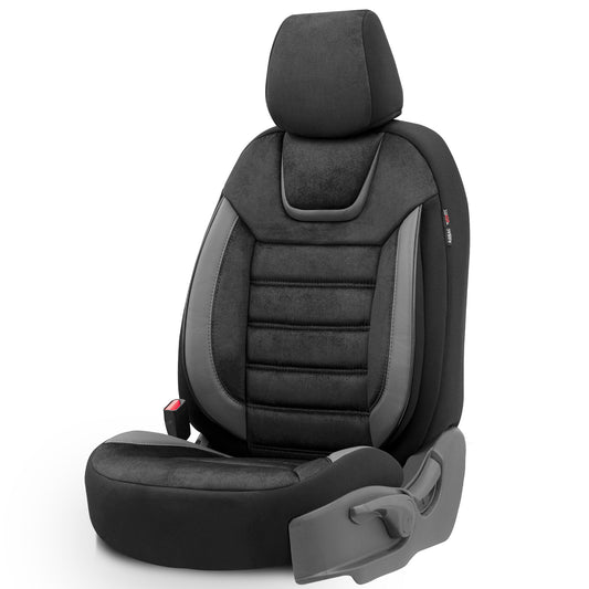 Set Tapițerie Iconic – Negru/Gri, Textil, pentru Scaune Față și Spate