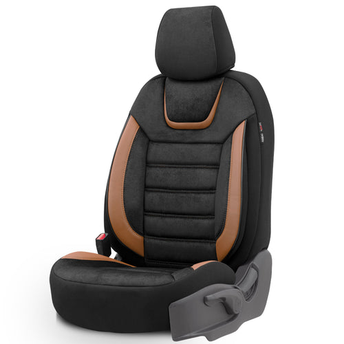 Set Tapițerie Iconic – Negru/Portocaliu, Textil, pentru Scaune Față și Spate