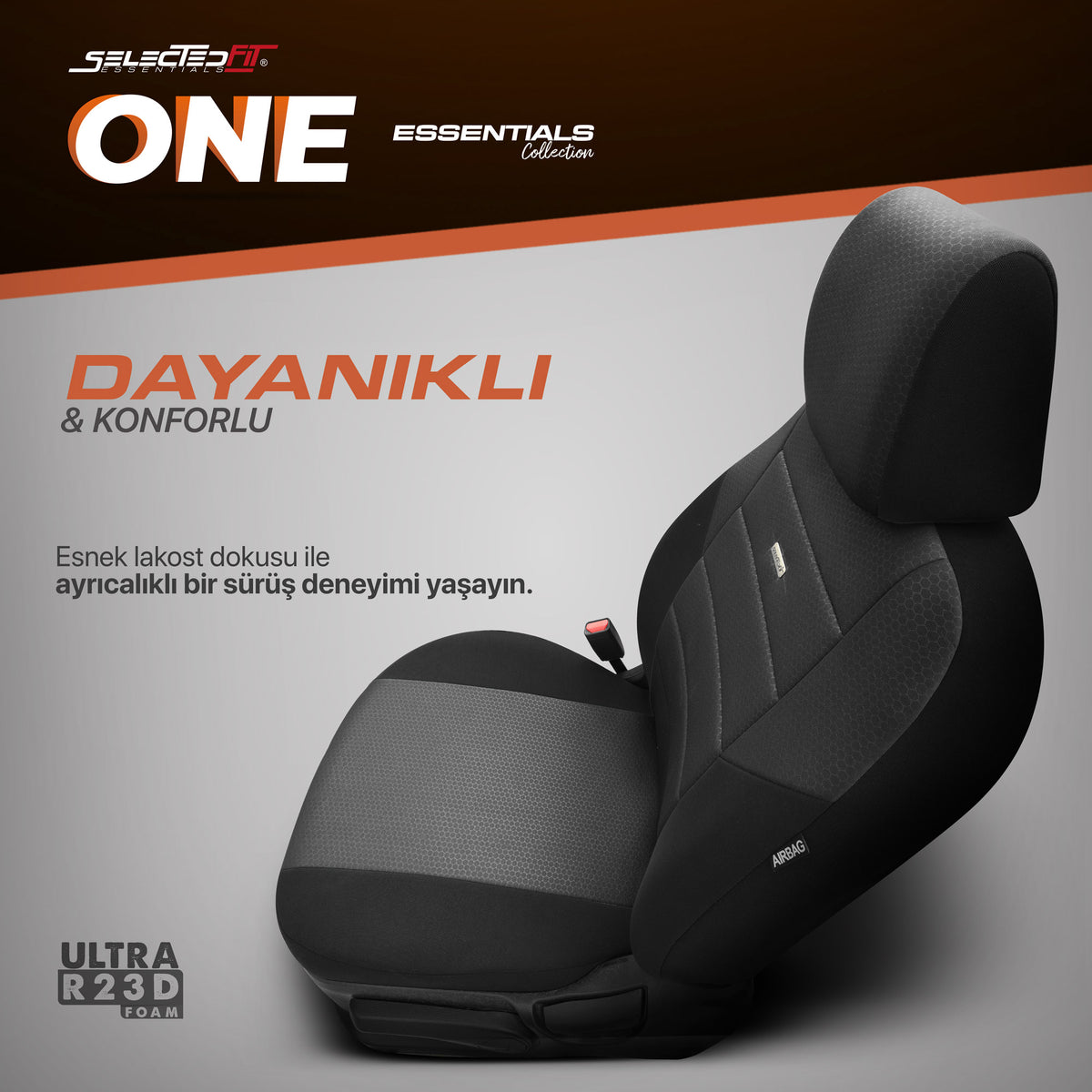 Set huse scaune Selectedfit One 101 – negru, pentru scaunele din față și din spate