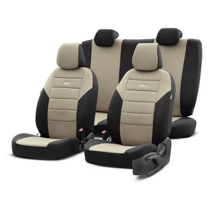 Set de huse pentru scaune Selectedfit One 103 – negru/bej, pentru scaunele din față și din spate