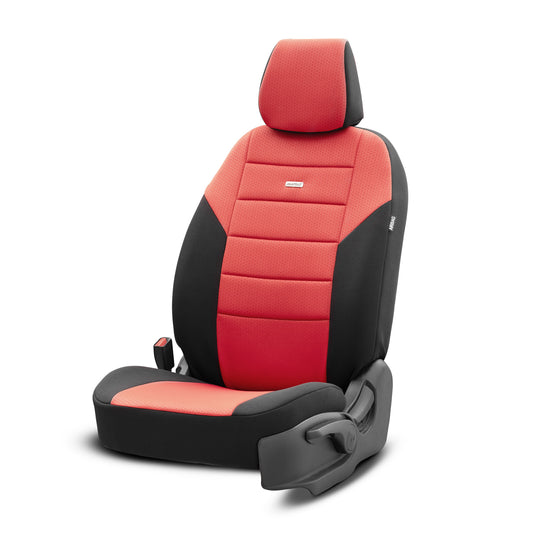 Set huse de scaun Selectedfit One 104 - Negru/roșu, pentru scaunele din față și din spate