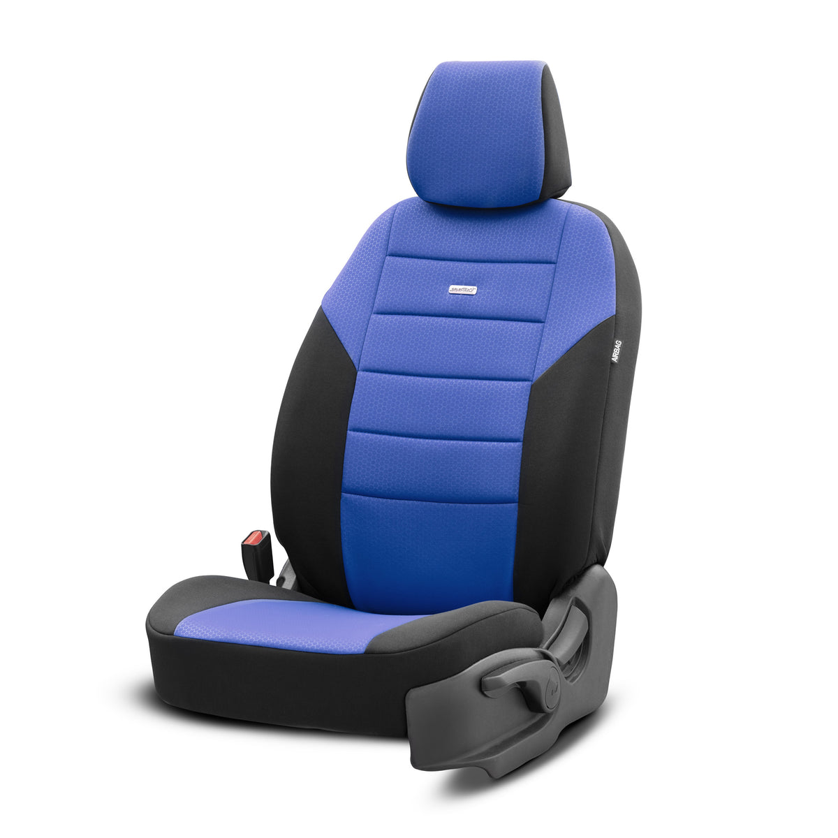 Set de huse pentru scaune Selectedfit One 107 – negru/albastru, pentru scaunele din față și din spate