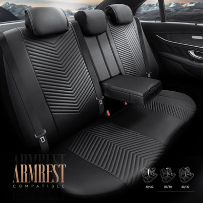 Set Tapițerie Lux Advanced – Piele Eco, Negru, pentru Scaune Față și Spate