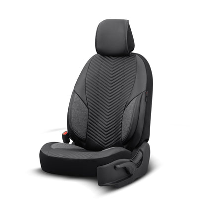 Set Tapițerie Lux Advanced – Piele Eco, Negru, pentru Scaune Față și Spate