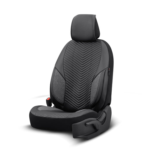 Set Tapițerie Lux Advanced – Piele Eco, Negru, pentru Scaune Față și Spate