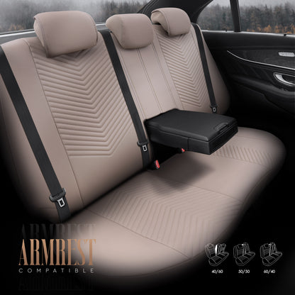Set Tapițerie Lux Advanced – Piele ecologică, Bej, pentru Scaune Față și Spate