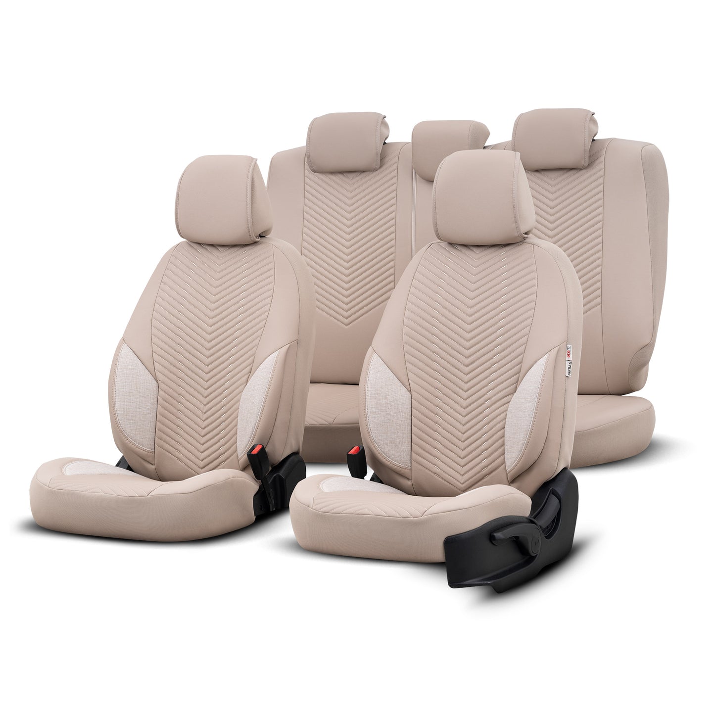 Set Tapițerie Lux Advanced – Piele ecologică, Bej, pentru Scaune Față și Spate
