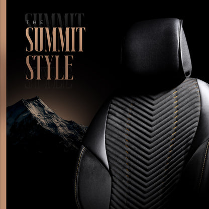 Set Tapițerie Lux Advanced – Alcantara, Negru/Portocaliu, pentru Scaune Față și Spate