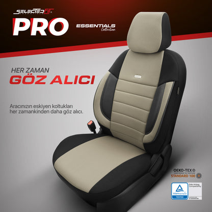 Set huse pentru scaune Selectedfit Pro 103 – negru/bej, pentru scaune față și spate