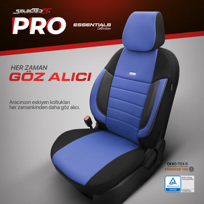 Set huse Selectedfit Pro 107 – Negru/albastru, pentru scaunele din față și din spate
