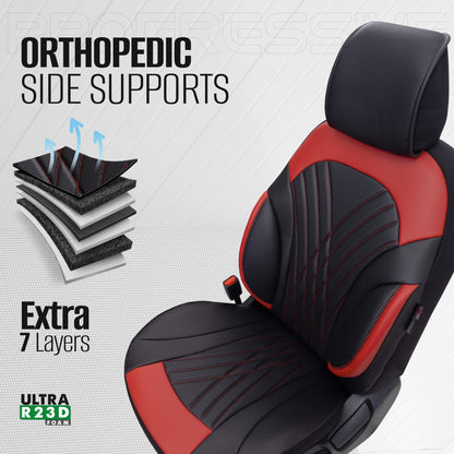 Set huse Progressive 104 – negru/roșu, pentru scaunele din față și din spate