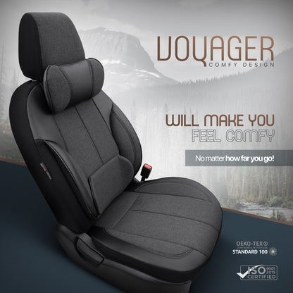 Set Tapițerie Ergonomică Voyager – Negru, Textil, pentru Scaune Față și Spate