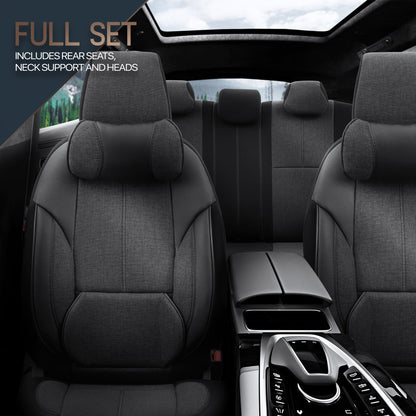 Set Tapițerie Ergonomică Voyager – Negru, Textil, pentru Scaune Față și Spate