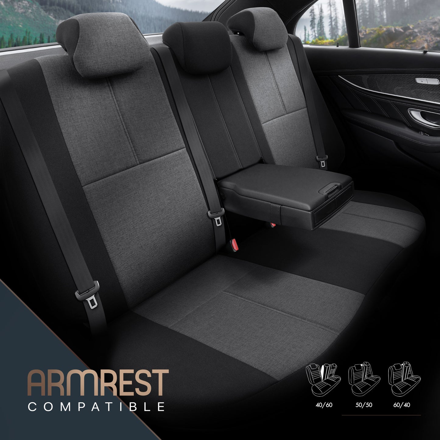 Set Tapițerie Ergonomică Voyager – Negru, Textil, pentru Scaune Față și Spate