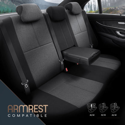 Set Tapițerie Ergonomică Voyager – Negru, Textil, pentru Scaune Față și Spate