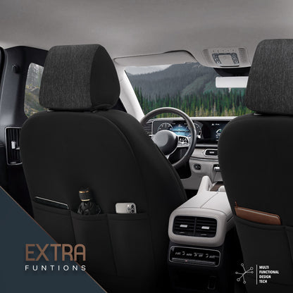 Set Tapițerie Ergonomică Voyager – Negru/Roșu, Textil, pentru Scaune Față și Spate
