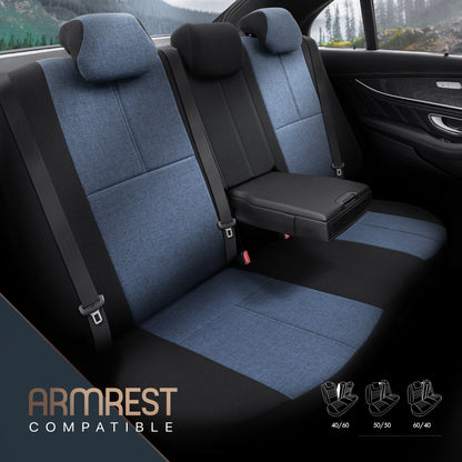 Set Tapițerie Ergonomică Voyager – Negru/Albastru, Textil, pentru Scaune Față și Spate