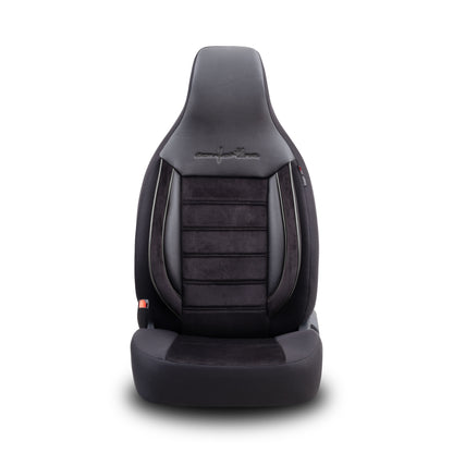 Set Tapițerie Comfortline City – Negru, cu Alcantara, pentru Scaune Față și Spate (Pentru mașini mici de oraș)