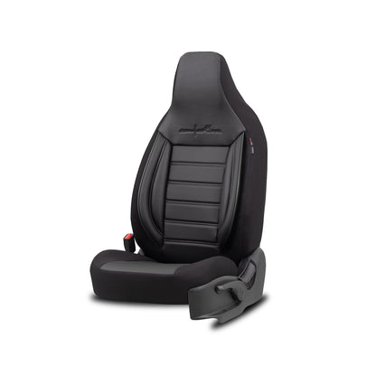 Set Tapițerie Comfortline City – Negru, cu Piele Eco, pentru Scaune Față și Spate (Pentru mașini mici de oraș)